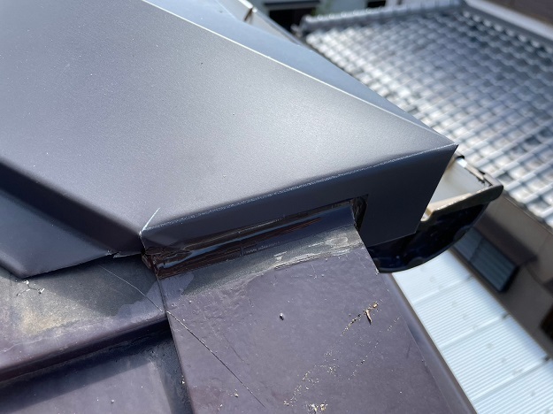 姫路市　棟包み板金交換 風災害　剣先